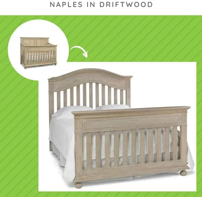 CC KITS Full-Size Conversion Kit Bed Rails for Dolce Babi Cribs (Driftwood)