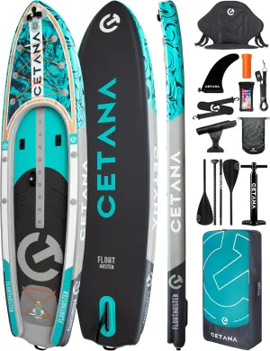 CETANA 11'6×35" Extra Wide Stand Up Paddle Board for Adults & Youth, 400lb Capacity Inflatable Paddle Board, Sup for 2 1 Person with Removable US Fin, 100L Backpack, Floating Paddle, Safety Leash