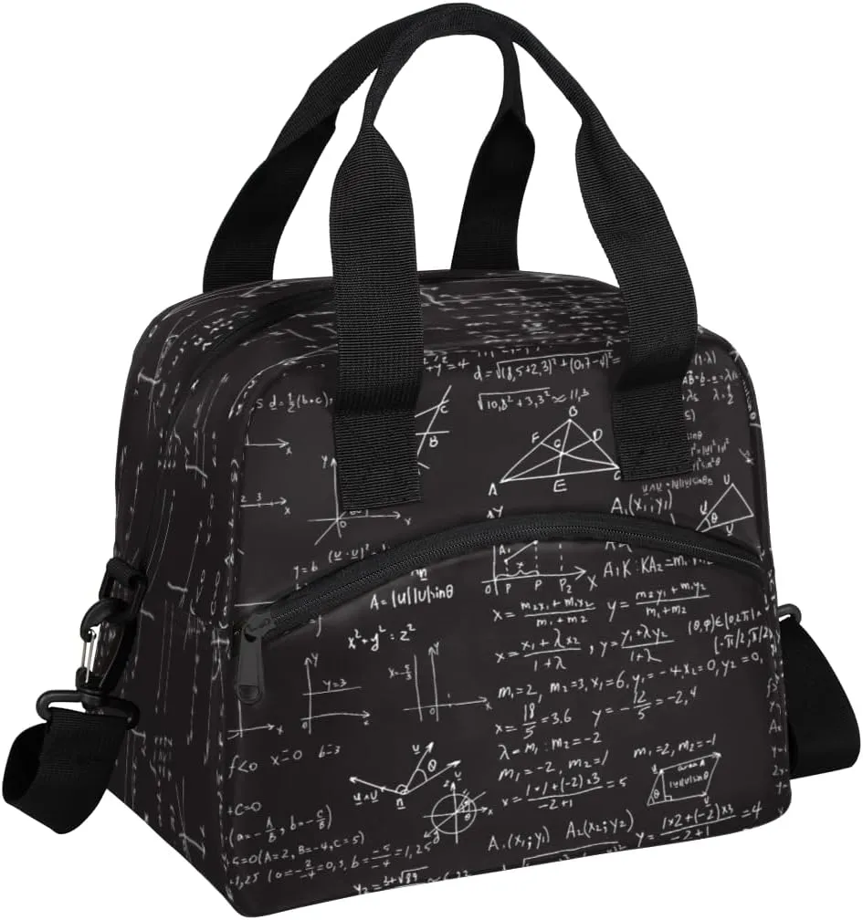 Chemical Molecule Formula Lunch Bag for Women Men Reusable Insulated Lunch Box with Adjustable Shoulder Strap Portable Cooler Tote Bag for Office Work Picnic Travel