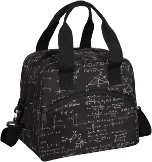 Chemical Molecule Formula Lunch Bag for Women Men Reusable Insulated Lunch Box with Adjustable Shoulder Strap Portable Cooler Tote Bag for Office Work Picnic Travel