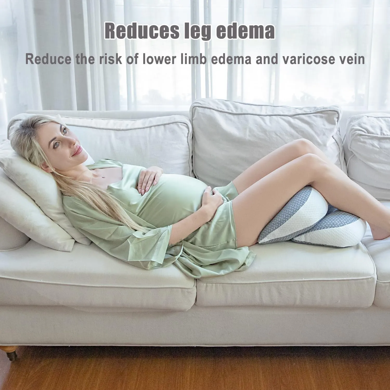 Chilling Home Pregnancy Pillow, Maternity Pillow for Pregnant Women, Pregnancy Pillows for Sleeping Portable, Pregnancy Wedge Pillow, Body Pillow Support for Back, Belly, Waist, Grey