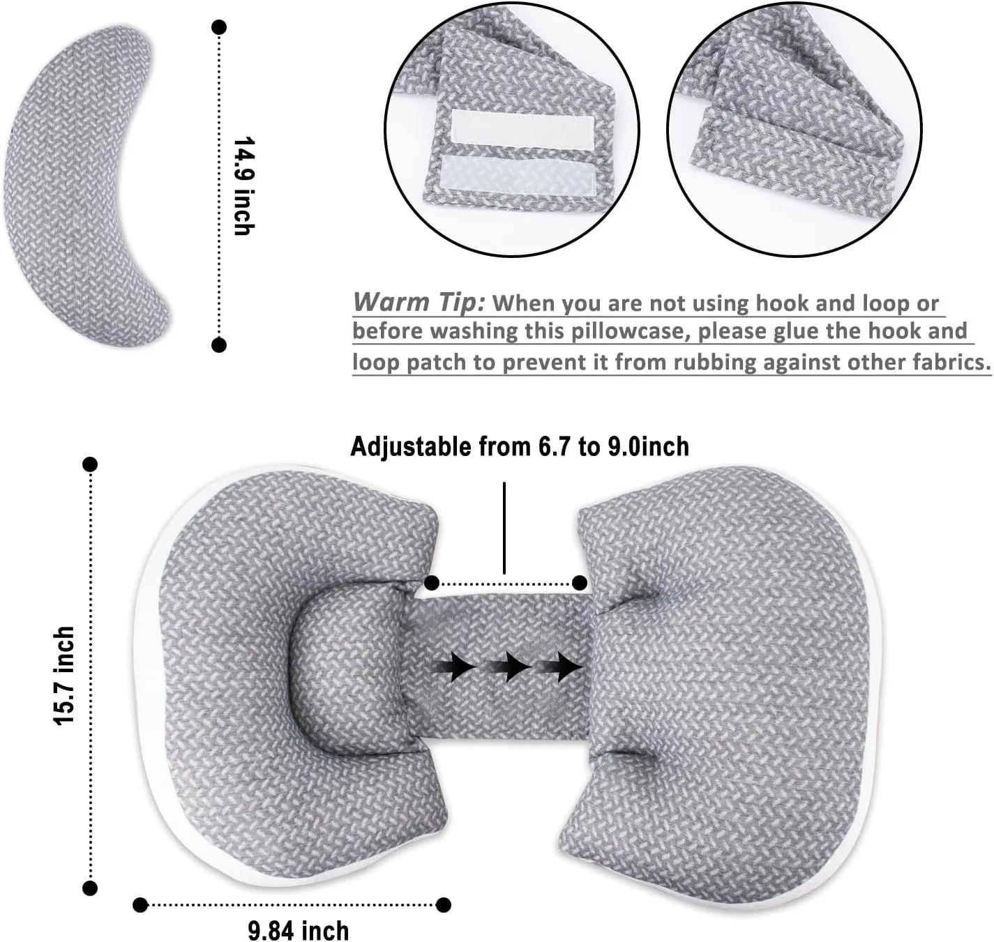 Chilling Home Pregnancy Pillow, Maternity Pillow for Pregnant Women, Pregnancy Pillows for Sleeping Portable, Pregnancy Wedge Pillow, Body Pillow Support for Back, Belly, Waist, Grey
