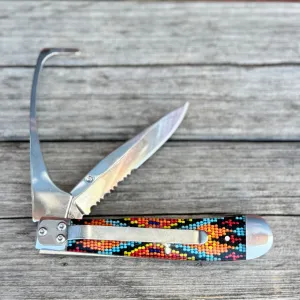 Circle SH Orange Beaded Knife/Hoof Pick