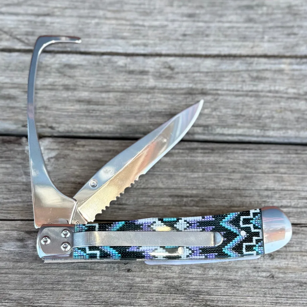 Circle SH Turquoise Beaded Knife/Hoof Pick