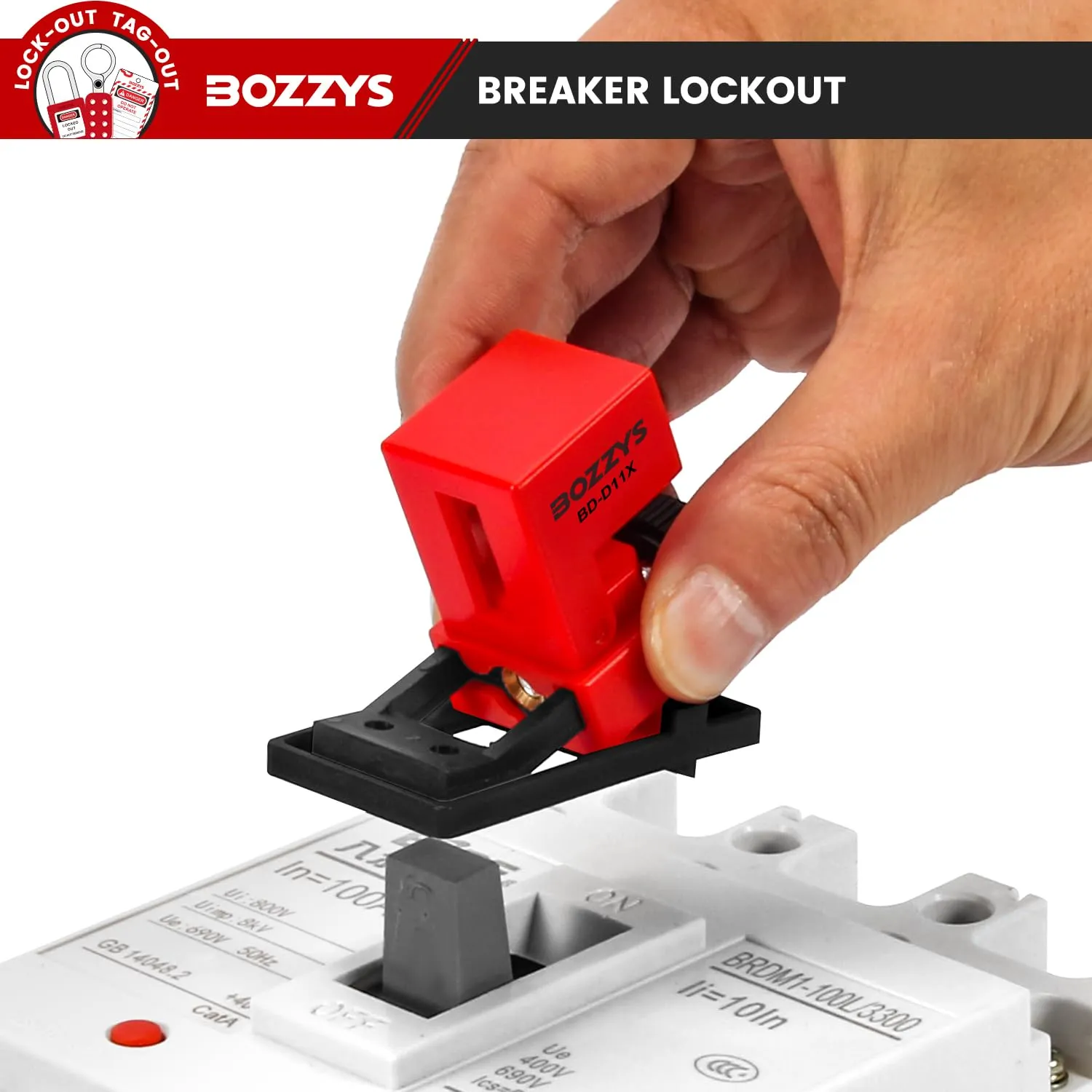 Clip-On Circuit Breaker Lockout Device,9 Pack Loto Lockout Tagout Lock for Molded Case Circuit Breakers with Switch Handle Width Within 0.65 Inch (BD-D11X-9PCS)