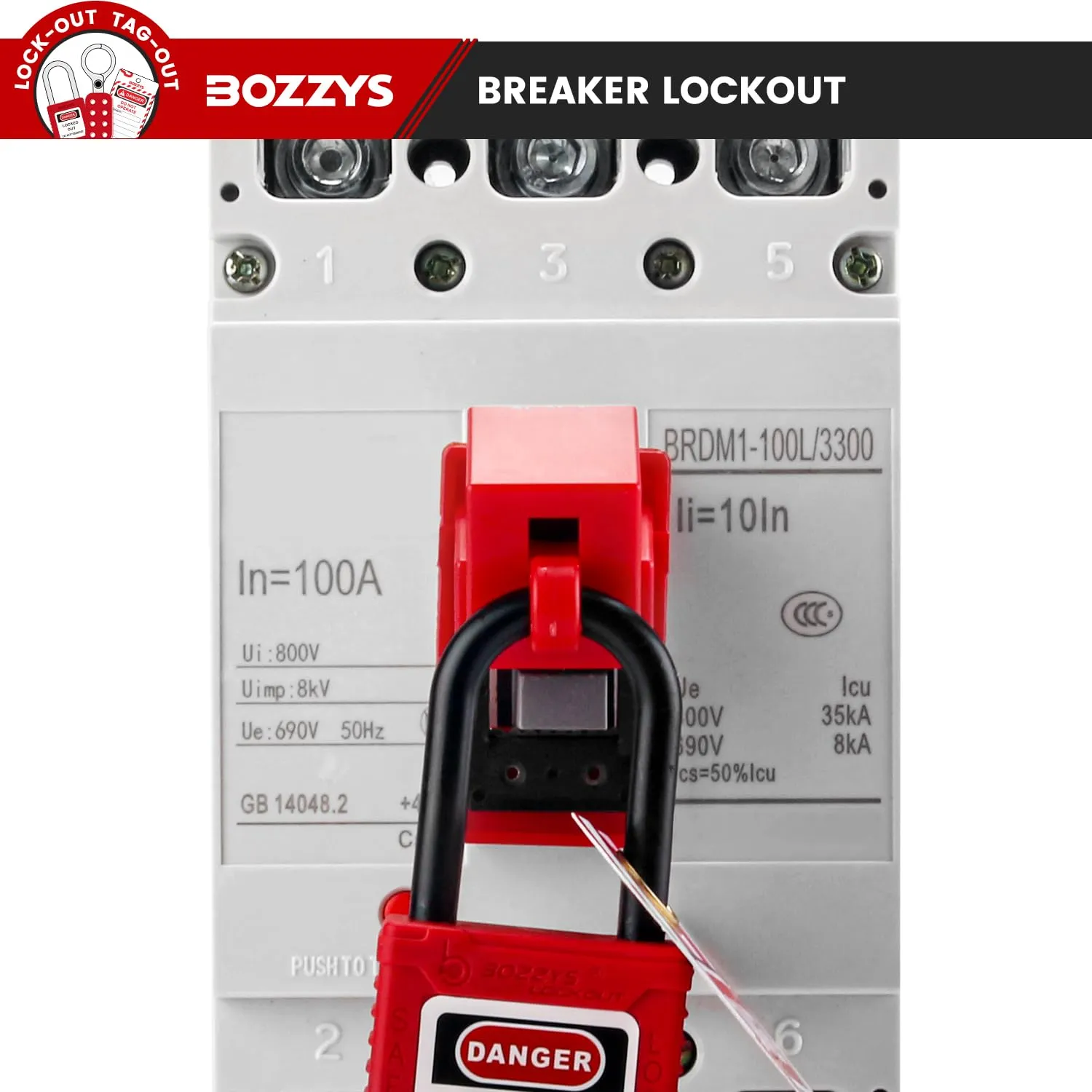 Clip-On Circuit Breaker Lockout Device,9 Pack Loto Lockout Tagout Lock for Molded Case Circuit Breakers with Switch Handle Width Within 0.65 Inch (BD-D11X-9PCS)