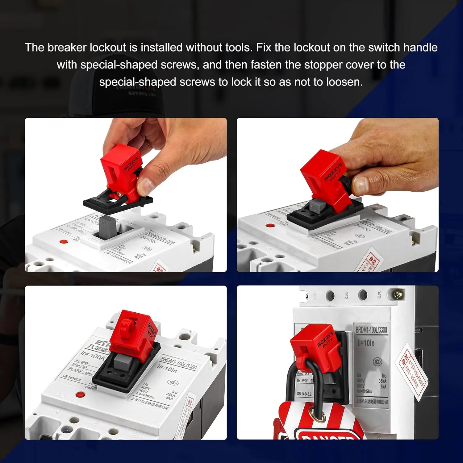 Clip-On Circuit Breaker Lockout Device,9 Pack Loto Lockout Tagout Lock for Molded Case Circuit Breakers with Switch Handle Width Within 0.65 Inch (BD-D11X-9PCS)