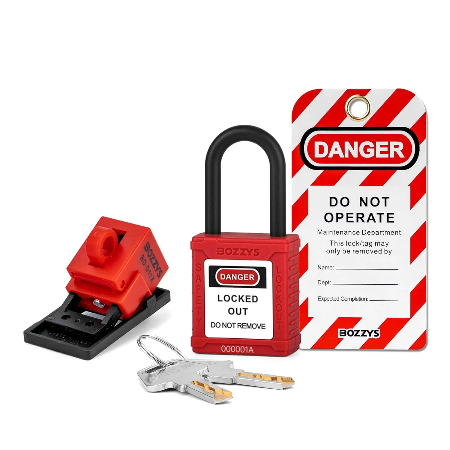 Clip-On Circuit Breaker Lockout Device,9 Pack Loto Lockout Tagout Lock for Molded Case Circuit Breakers with Switch Handle Width Within 0.65 Inch (BD-D11X-9PCS)