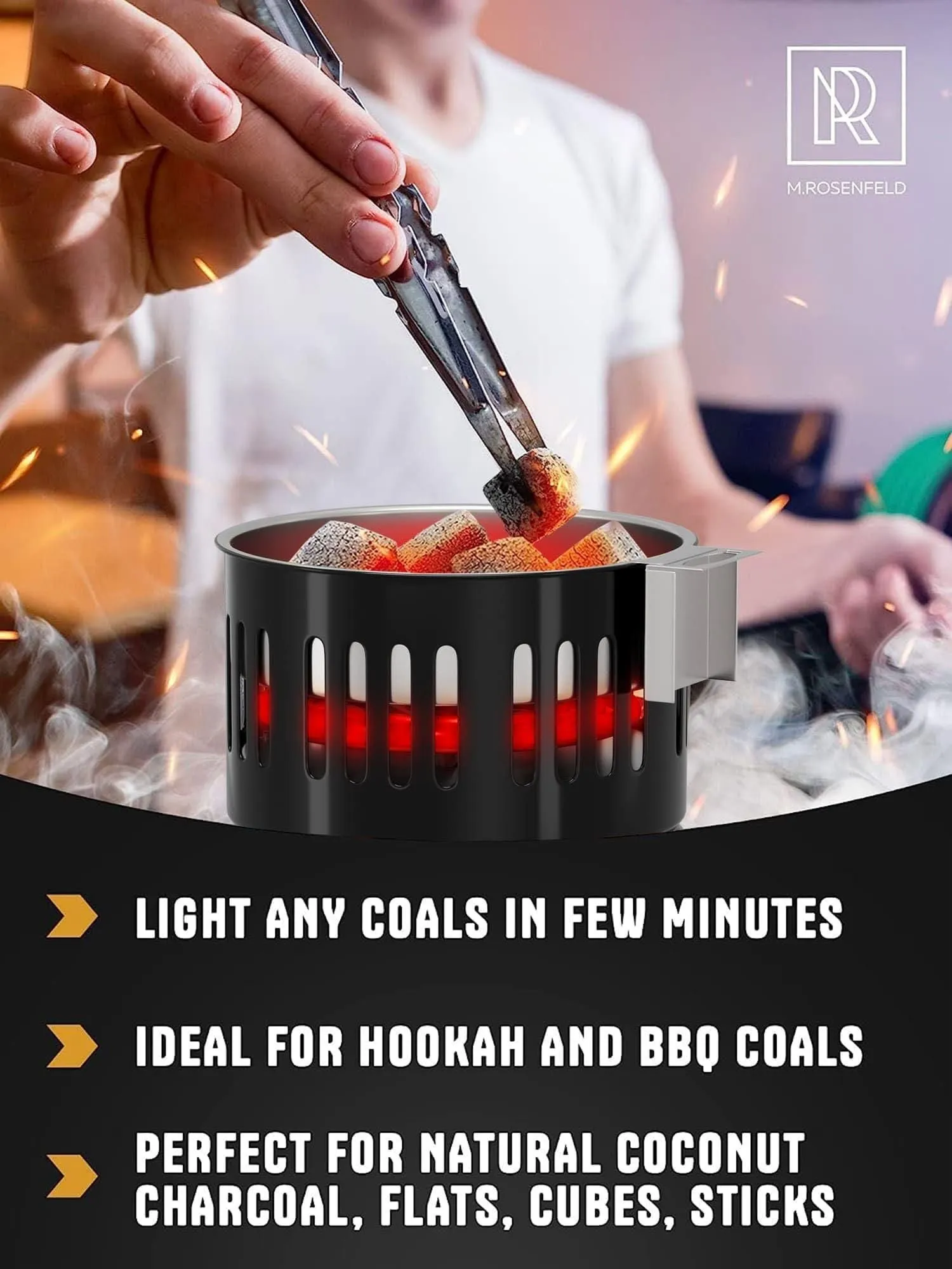 Coconut Charcoal Lighters High-tech Burner Electric Charcoal 800W with Tongs Multipurpose Charcoal Starter Electric Service-focused