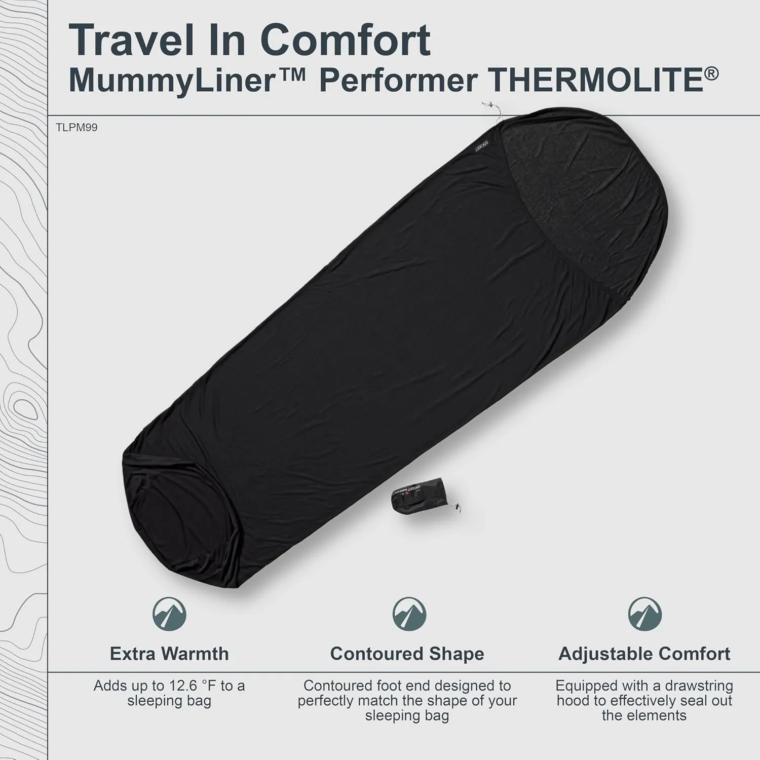 COCOON - Premium - MummyLiner - Performer Thermolite - Volcano Black - Regular