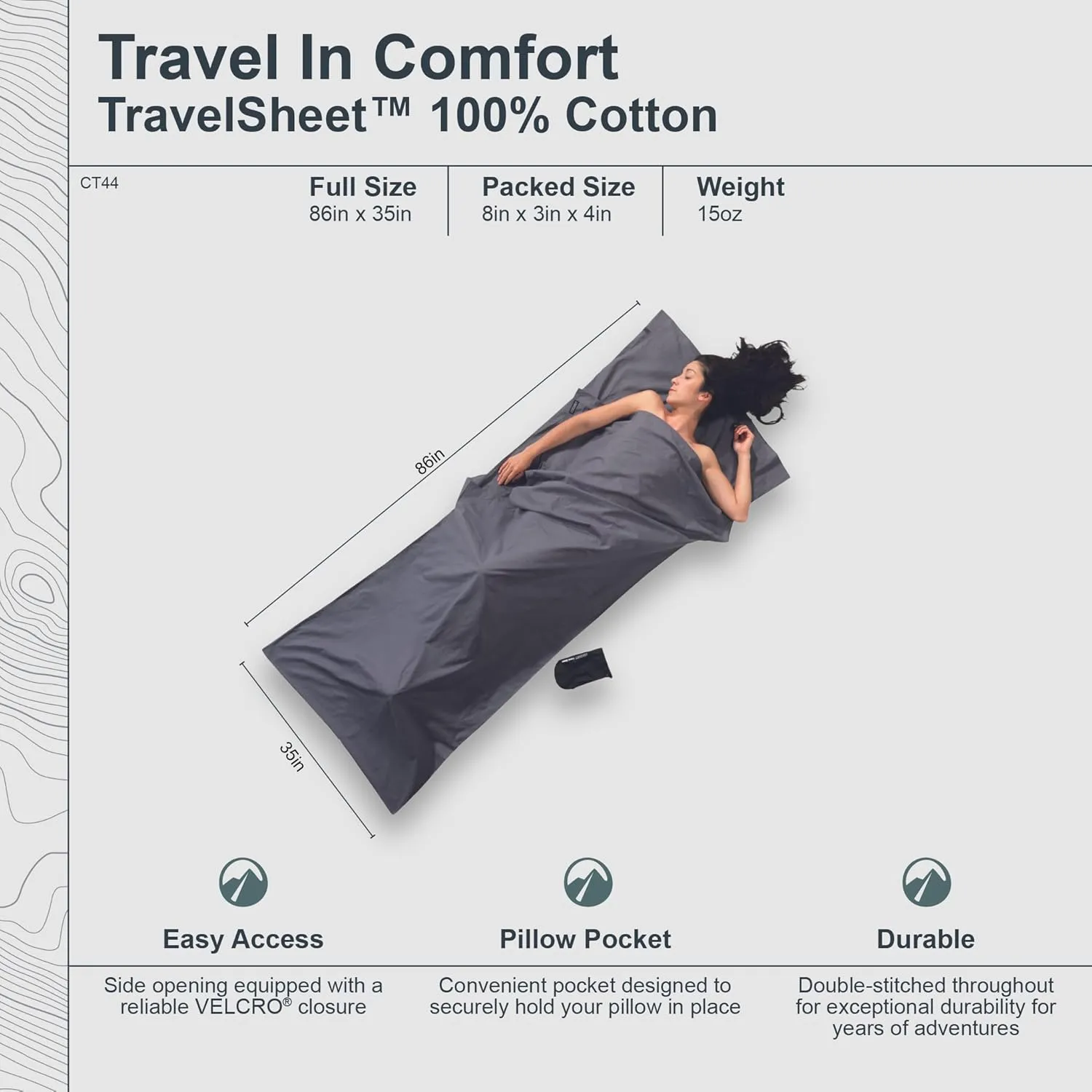 COCOON - Premium - TravelSheet - - Cotton - Monk's Red - Regular