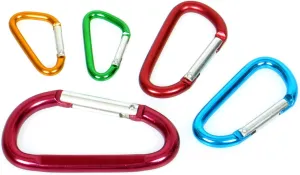 Coghlan's Multi-Pack Biners: Five Carabiners of Varying Sizes and Colors #0355