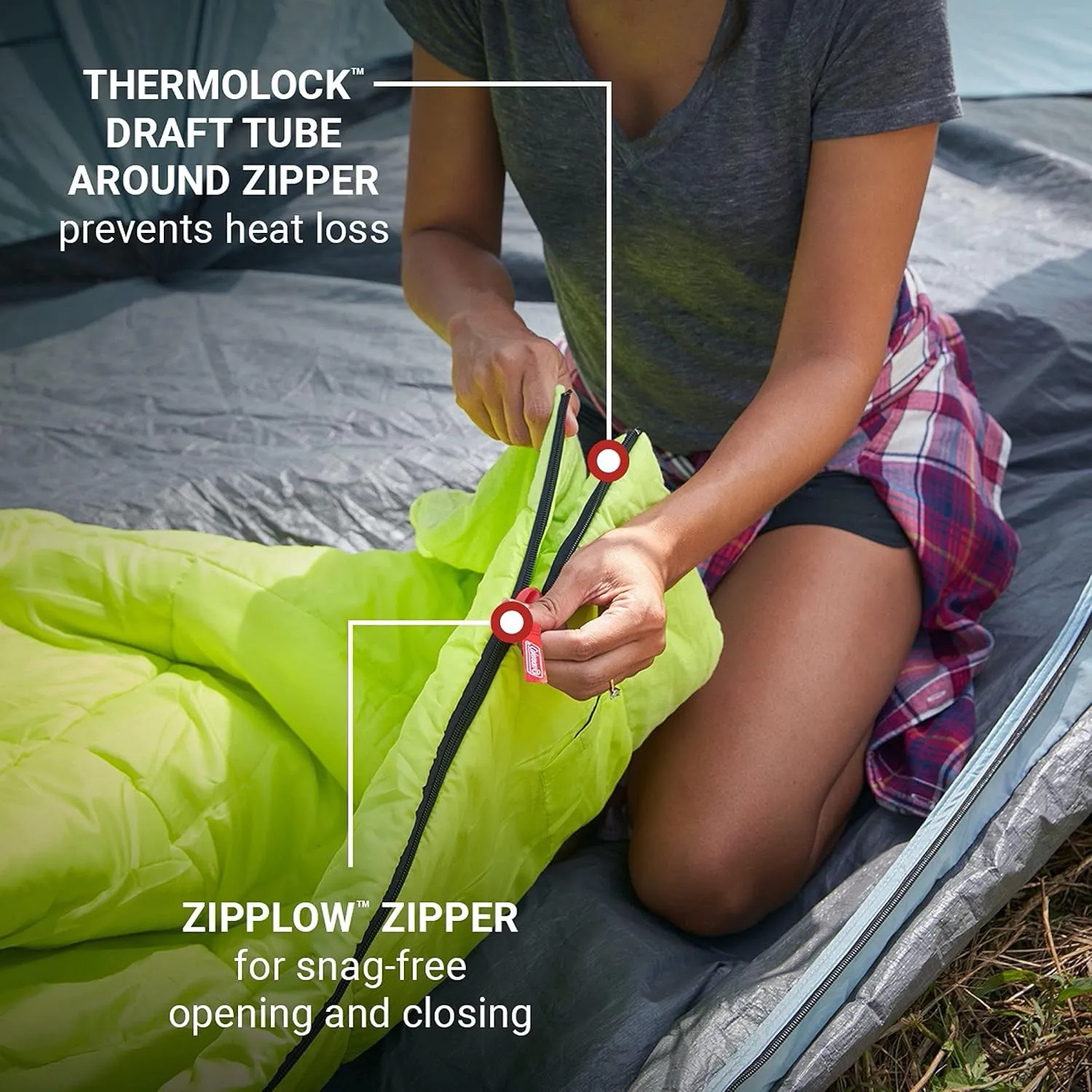 Coleman Kompact Sleeping Bag, Indoor/Outdoor Lightweight Sleeping Bag for Adults, 20°F/30°F/40°F Options for Camping, Hiking, Backpacking with Included Compression Sack