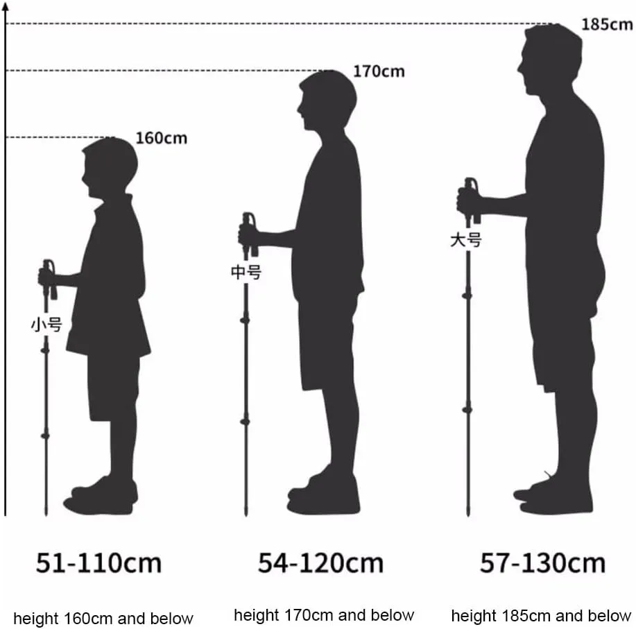 Collapsible Walking Poles, Ultralight Trekking Poles, Telescopic Running Poles, 3-Section Hiking Sticks for Women and Men, Adjustable Trekking Poles for Hiking, Camping & Backpacking