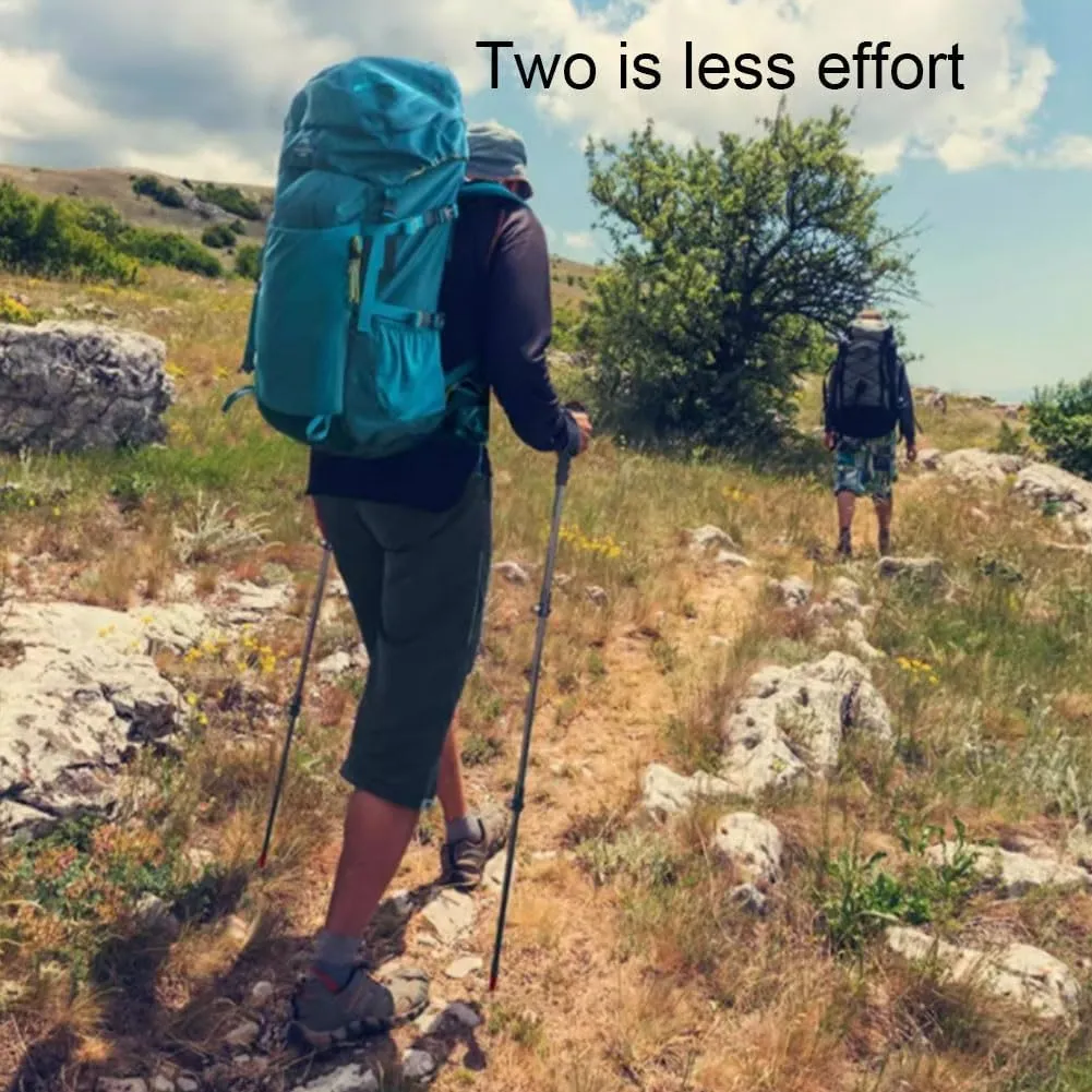 Collapsible Walking Poles, Ultralight Trekking Poles, Telescopic Running Poles, 3-Section Hiking Sticks for Women and Men, Adjustable Trekking Poles for Hiking, Camping & Backpacking