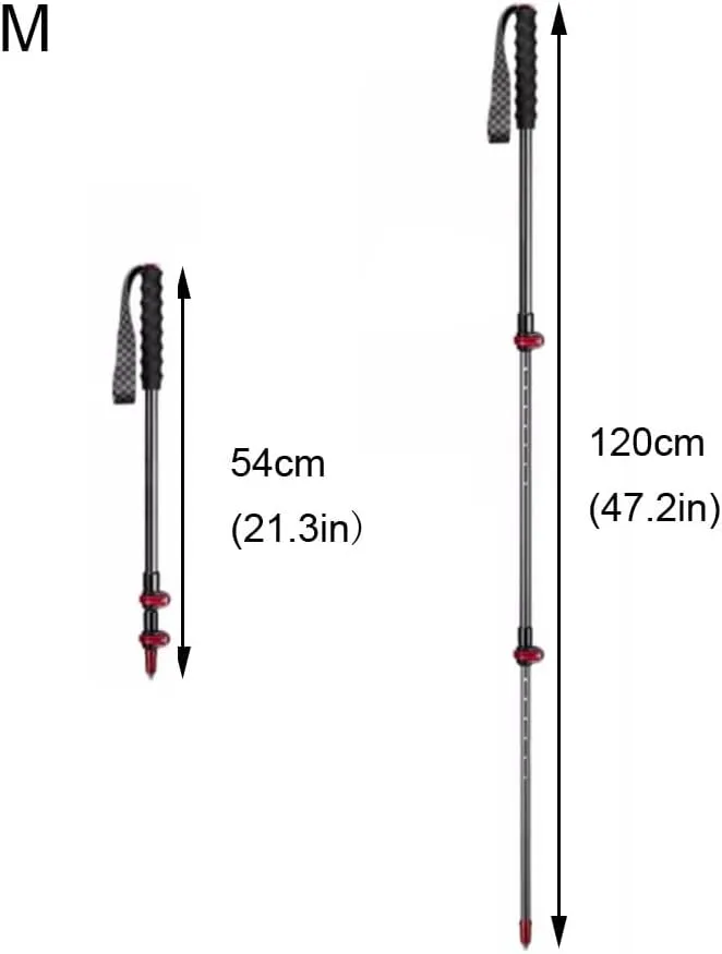 Collapsible Walking Poles, Ultralight Trekking Poles, Telescopic Running Poles, 3-Section Hiking Sticks for Women and Men, Adjustable Trekking Poles for Hiking, Camping & Backpacking