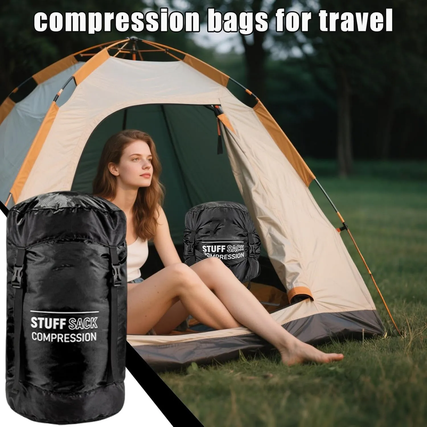 Compression Sack for Sleeping Bag - Quick-Dry Sleeping Bag Storage Sack | Lightweight Multifunctional Outdoor Gear Reusable Hiking Supplies for Adventures Travel Hiking Camping