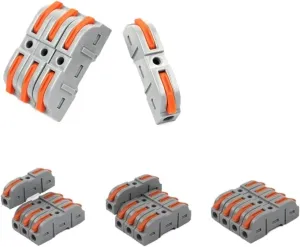 Connector Terminal Block Multiplex Butt Wire Connector Compact Electrical Cable Terminal Block Home Wiring Connectors Junction Box(50PCS Bag)
