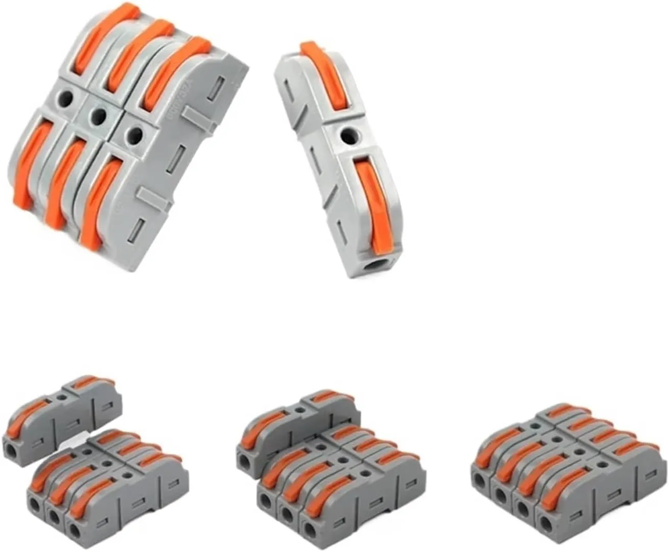 Connector Terminal Block Multiplex Butt Wire Connector Compact Electrical Cable Terminal Block Home Wiring Connectors Junction Box(50PCS Bag)