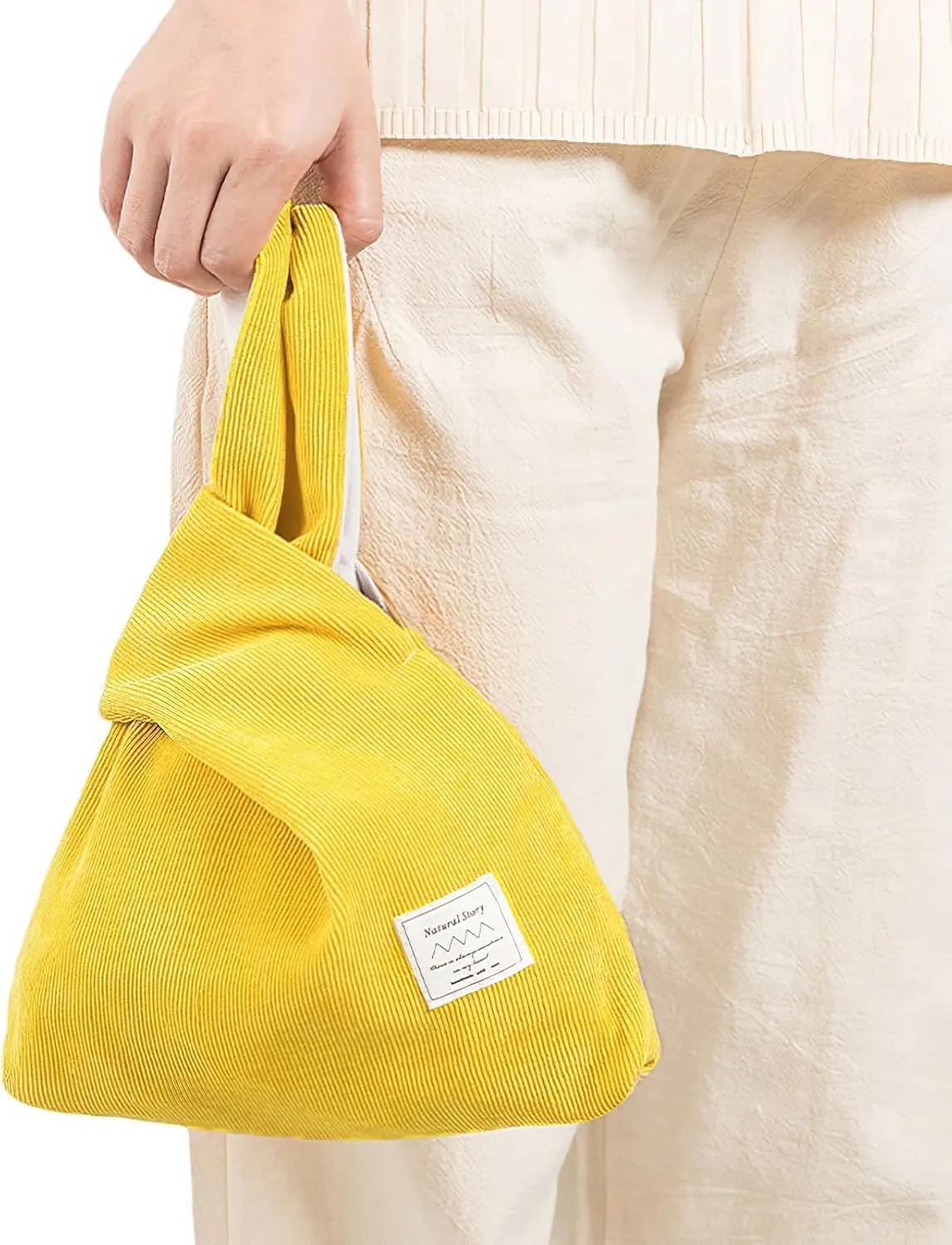 Corduroy Wristlet Wallet for Women Portable Wrist Bag Sleeve-Knot-Pouch (Very Small Size)
