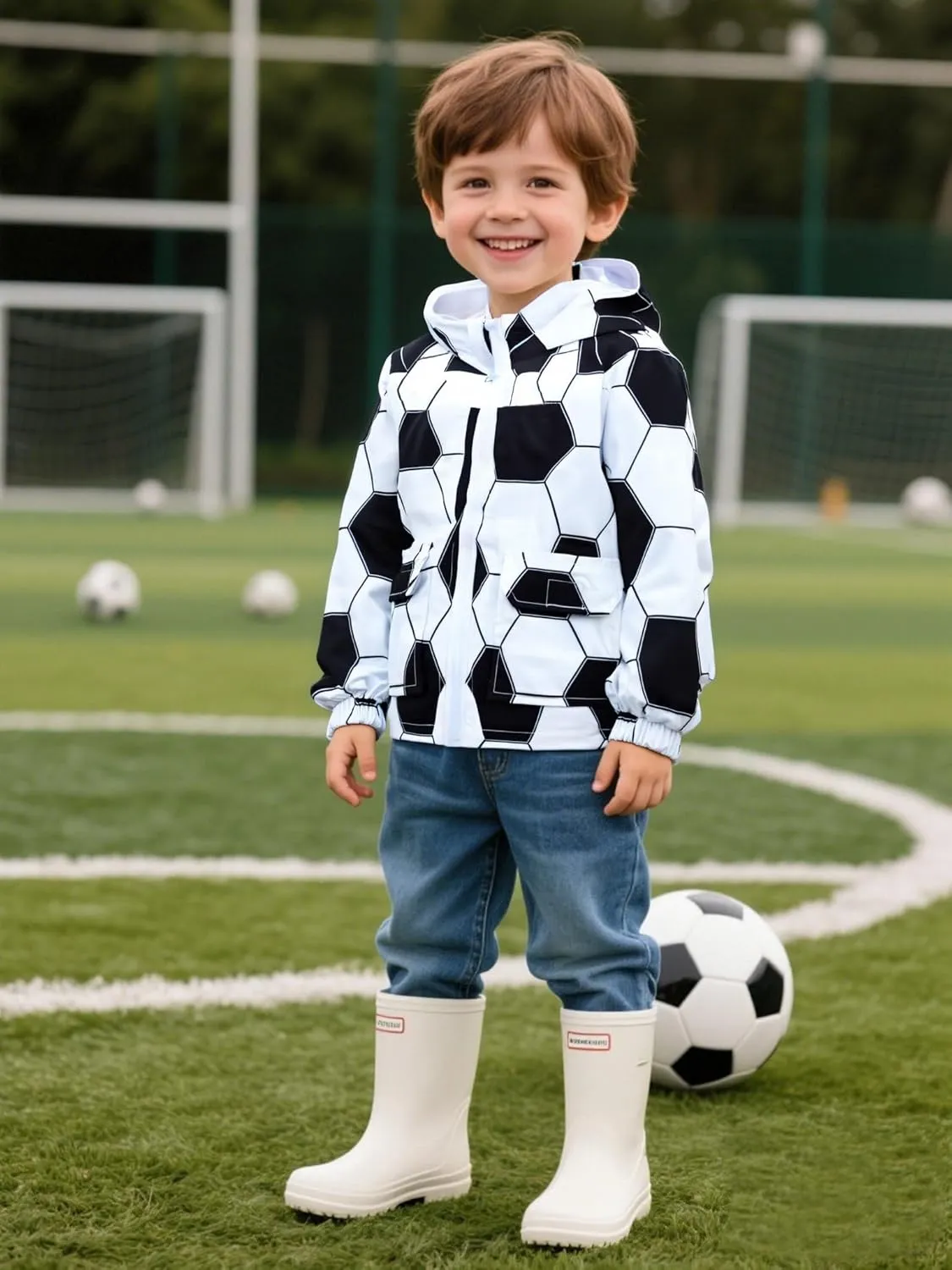 COSLAND Toddler Boys Girls Rain Jacket Waterproof Hooded Raincoat, 2-5T