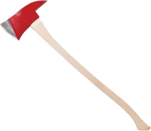 Council Tool Pickhead Fire Axe - 6 lb Fireman's Axe with 36" Curved Wooden Handle & Fire Engine Red Enamel - 60P36C
