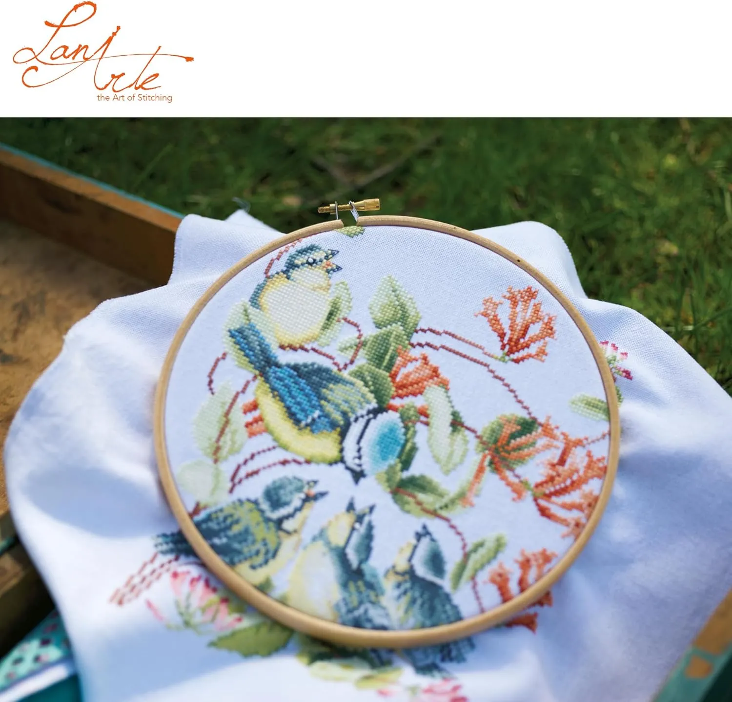 Counted Cross Stitch Kit: Chickadees (Evenweave), Cotton, NA, 24 x 29cm