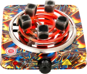 Countertop Electric Burner Single Coal Burner,5 Levels of Power Charcoal Starter 1000W Electric Stove Charcoal Burner