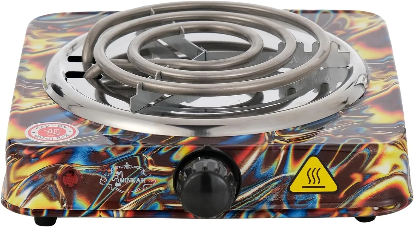 Countertop Electric Burner Single Coal Burner,5 Levels of Power Charcoal Starter 1000W Electric Stove Charcoal Burner