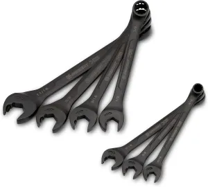 Crescent 7 Piece X6 Black Oxide Spline Open End Ratcheting Combination SAE Wrench Set - CX6RWS7