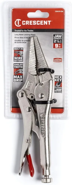 Crescent 9" Long Nose Locking Pliers with Wire Cutter - C9NVN