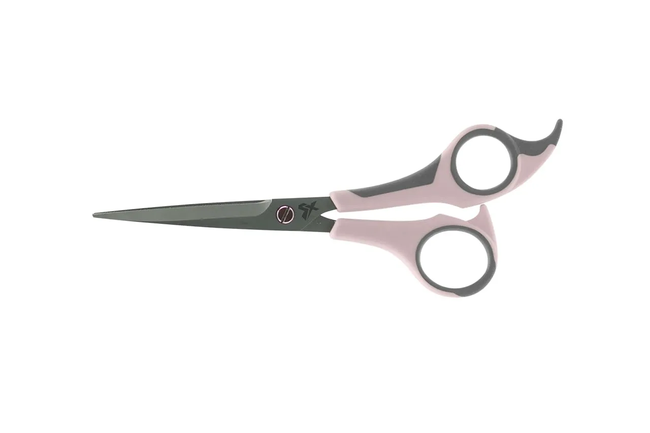 Cricket Style Xpress Pretty Daze Hair Cutting Scissors - Sharp Micro-Serrated Beveled Blades, Stainless Steel Shears Hair Scissors - Wet & Dry Use, Barber Accessories - 5.75", Soft Pink and Gray