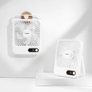 Cruise-Approved Fan Compact Ultra Thin Travel Fan for Sleeping Rechargeable with 180° Rotating Stand, Digital Display TYPE-C Charging, Whisper-Quiet for Cruise Camping Bedroom, Compact Desk Handheld