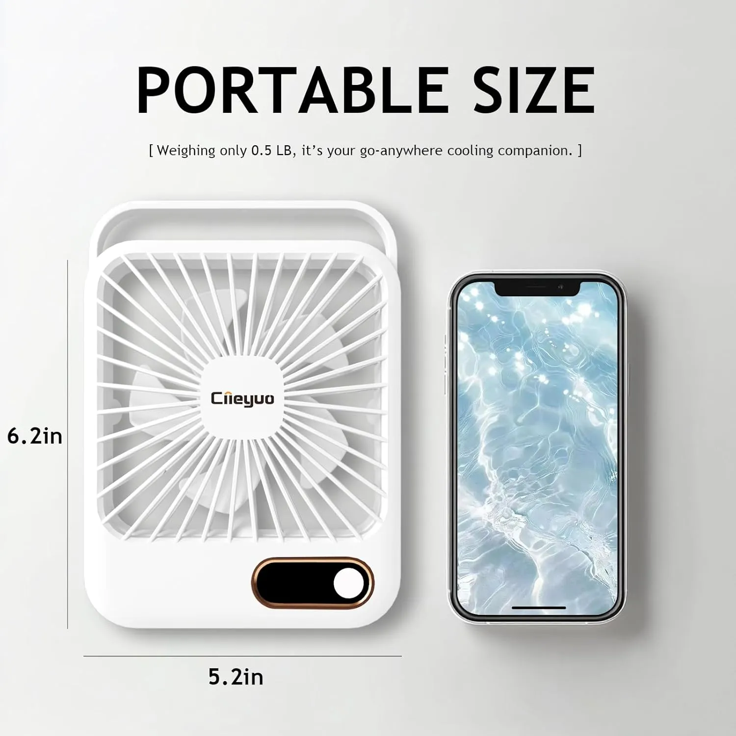 Cruise-Approved Fan Compact Ultra Thin Travel Fan for Sleeping Rechargeable with 180° Rotating Stand, Digital Display TYPE-C Charging, Whisper-Quiet for Cruise Camping Bedroom, Compact Desk Handheld