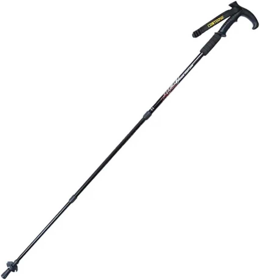 Crutch Cane Walker Sticks Stretching Retractable 3 Anti Shock Hiking Pole (Color : Male Black)