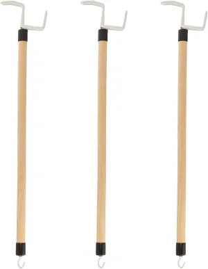 Cubii Health Deluxe Dressing Stick, 26" Long, Lacquered Wood with Reinforced Hook at End, 5/8" Diameter, Adaptive Dressing Aid Limits Bending & Reaching, Facilitates Putting Dressing Process, 3/PK