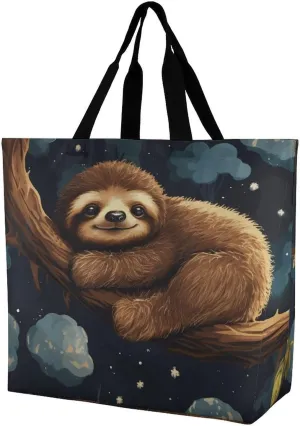 Cute Sloths Sleeping Handbags Lightweight Travel Shoulder Bag Portable Cute Shopping Beach Market Bag for Men Women Hiking Yoga Gym Swimming Travel Holiday Gift