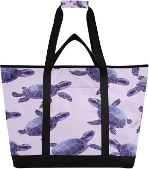 Cute Turtle Reusable Insulated Lunchbox Cooler Bag, Leakproof Kitchen Grocery Bag Collapsible Portable Cooler Tote Bag for Picnic, Camping, Office, Travel