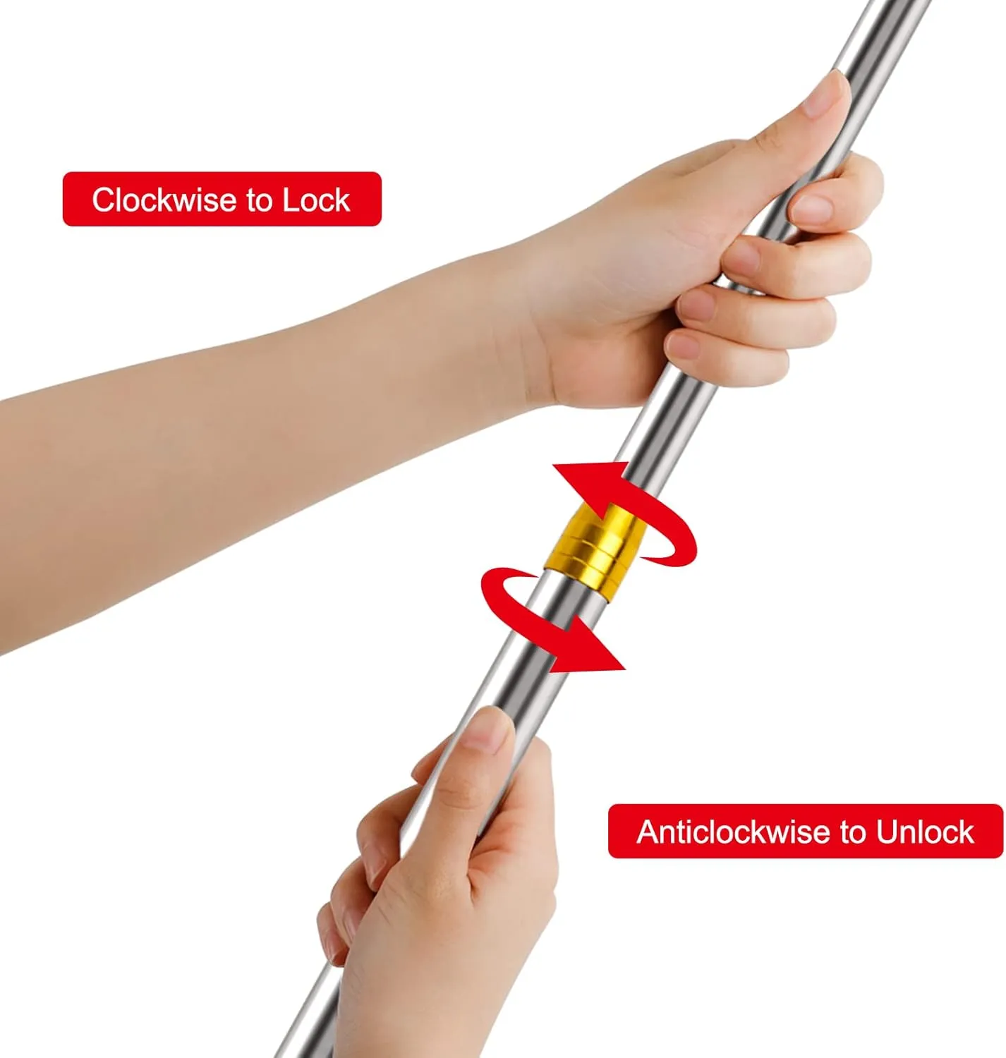 Cyfie Long Stainless Steel Telescopic Rod ，Replaceable Harpoon, Telescopic Rod can be Adjusted ，Stainless Steel Fishing Pole