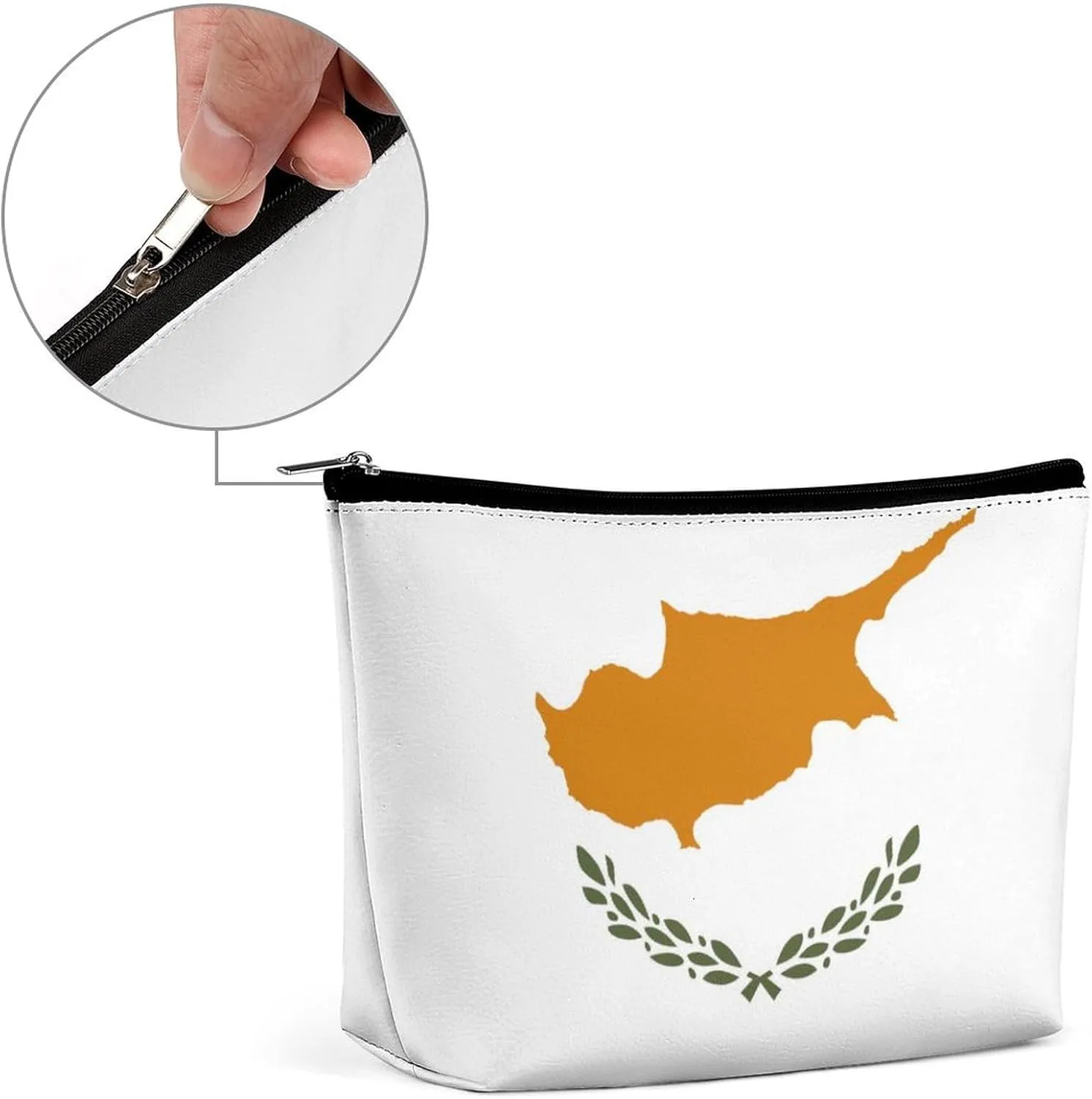Cyprus Flag Travel Makeup Bag Lightweight Organizer Cosmetic Pouch for Women