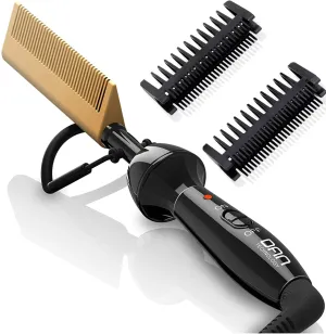 Dan Technology Mini Pressing Comb, Dual Voltage Travel & Home Hair Straightener for Natural Black Wigs and Hair
