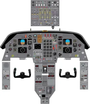 Dassault Falcon 50 Aircraft Cockpit Training Poster - Flight Schools, Pilots, Enthusiasts