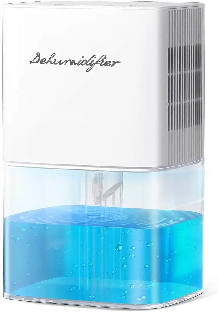 Dehumidifier 1800ML 63OZ Small Dehumidifiers for Home 230 Ft² Safety Dehumidification Adjustable 10 Color Lights 5 Timers 3 Setting Modes Auto Shut Off Protection Low Noise For Bedroom Bathroom