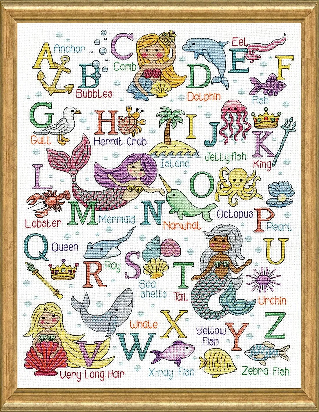 Design Works Crafts, Mermaid ABC Counted Cross Stitch Kit