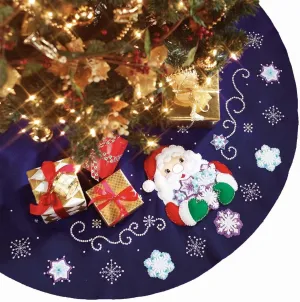 Design Works Crafts Snowflake Santa Felt Tree Skirt Kit
