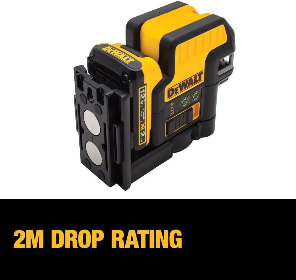 DEWALT 12V MAX Laser Level, Cross Line Laser, 2 Spot, Green (DW0822LG)
