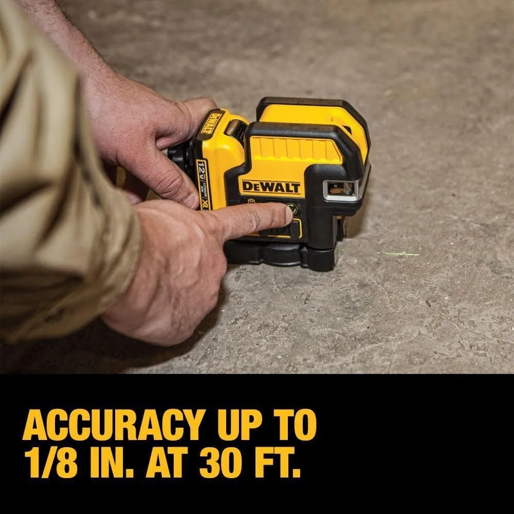 DEWALT 12V MAX Laser Level, Cross Line Laser, 2 Spot, Green (DW0822LG)