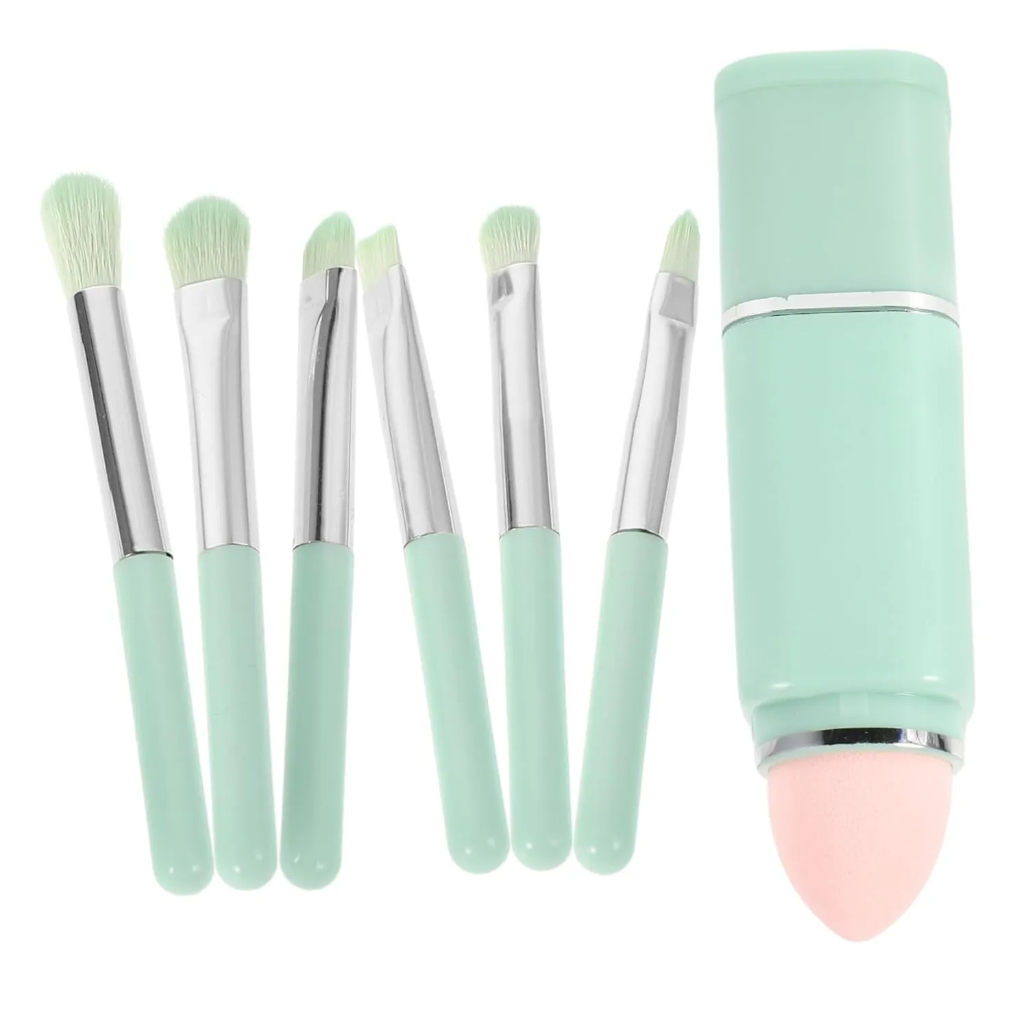 Didiseaon Travel Makeup Brushes Eye Shadow Foundation Blush Powder Brush Set Compact Soft Bristles Portable