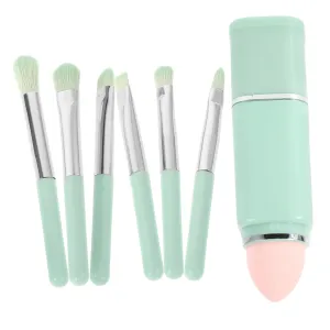 Didiseaon Travel Makeup Brushes Eye Shadow Foundation Blush Powder Brush Set Compact Soft Bristles Portable