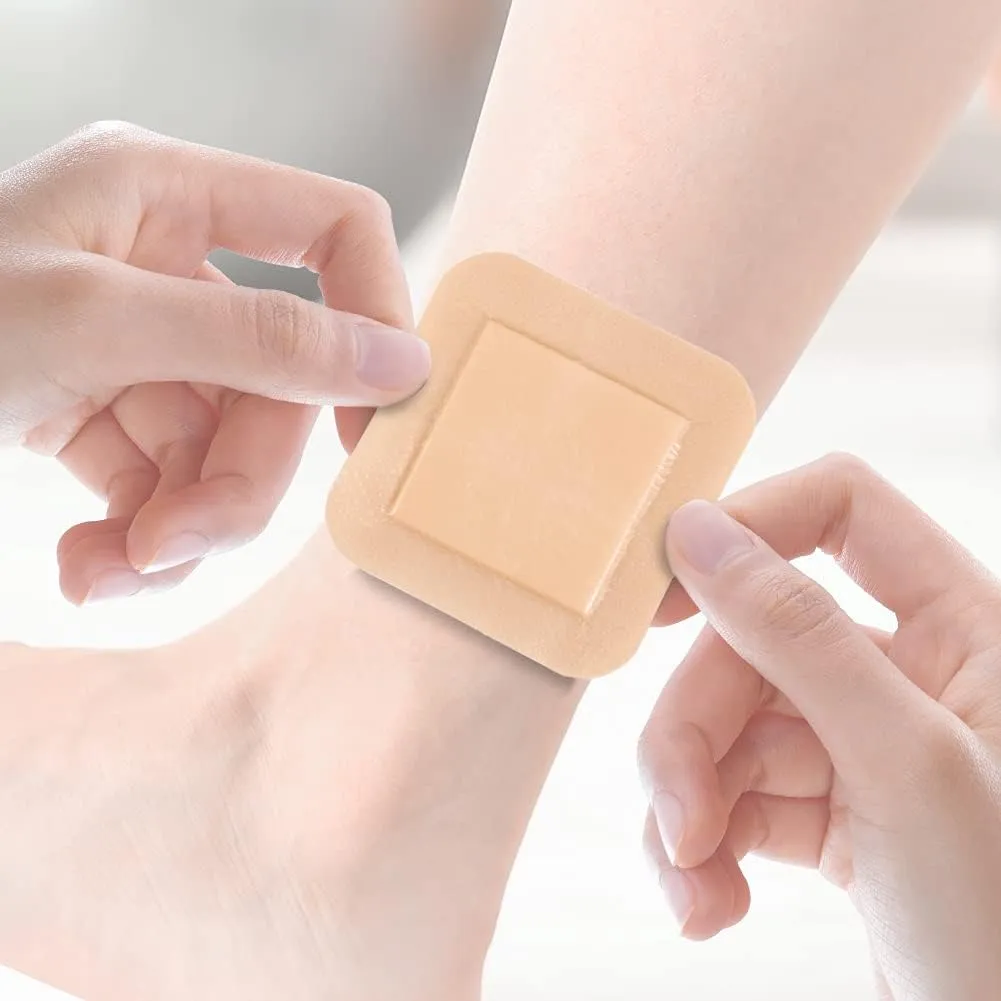 Dimora Silicone Foam Dressing with Border Adhesive 3"x3" Waterproof Wound Dressing First Aid Bandage for Wound Care 10 Pack(FSA/HSA Approved)